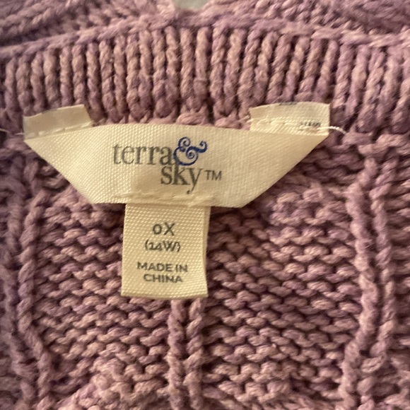 Terra & Sky knitted purple cardigan size 0X (14W) - Picture 2 of 5